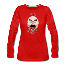 Load image into Gallery viewer, Mr. Meat Meathead Long-Sleeve T-Shirt (Womens) - red

