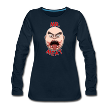 Load image into Gallery viewer, Mr. Meat Meathead Long-Sleeve T-Shirt (Womens) - deep navy
