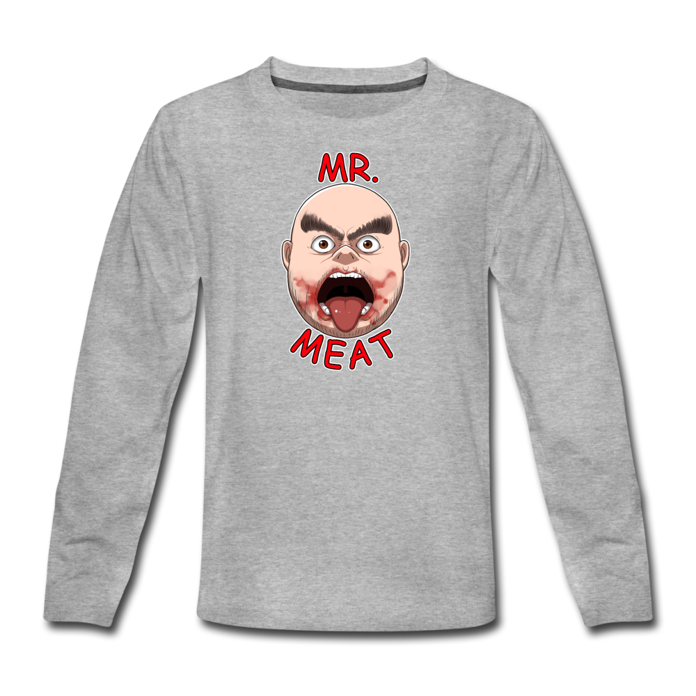 Mr. Meat Meathead Long-Sleeve T-Shirt - heather gray