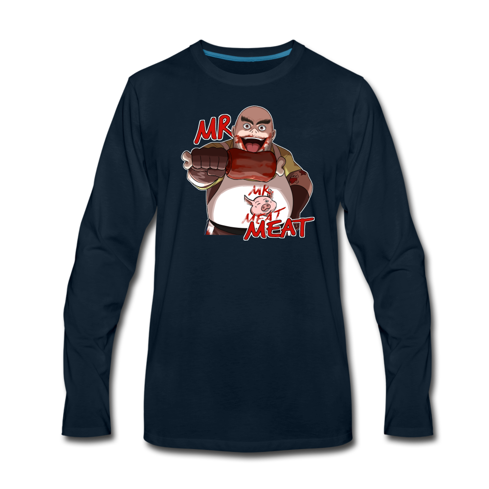 Mr. Meat Long-Sleeve T-Shirt (Mens) - deep navy