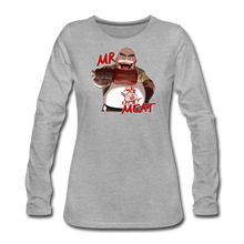 Load image into Gallery viewer, Mr. Meat Long-Sleeve T-Shirt (Womens) - heather gray
