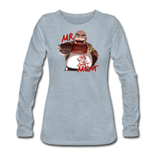 Load image into Gallery viewer, Mr. Meat Long-Sleeve T-Shirt (Womens) - heather ice blue
